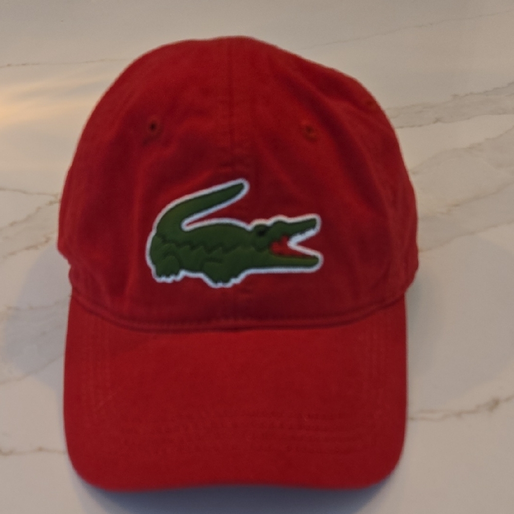 Lacoste Red Cap with Green Logo